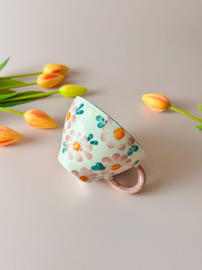 Tasse à thé artisanale en céramique – Modèle FLORA THÉ