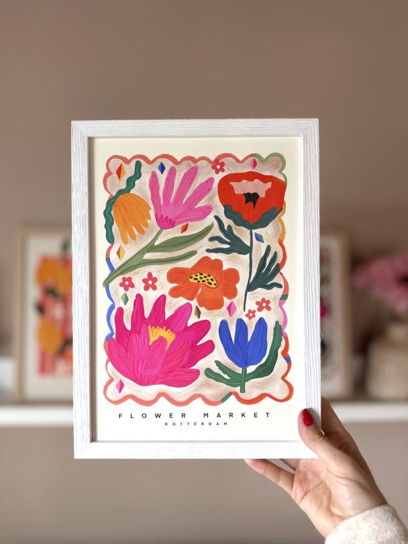 Affiche premium - Modèle MARCHÉ AUX FLEURS - Sans cadre