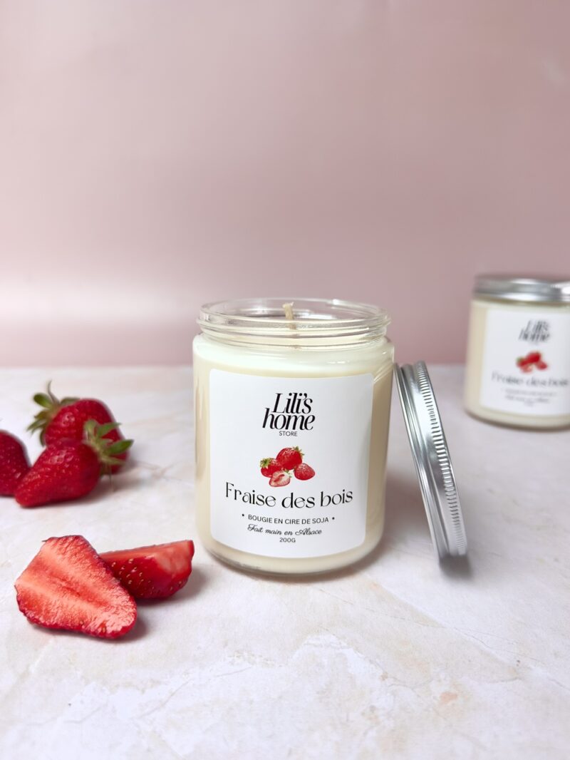Bougie artisanale - Fraise des bois