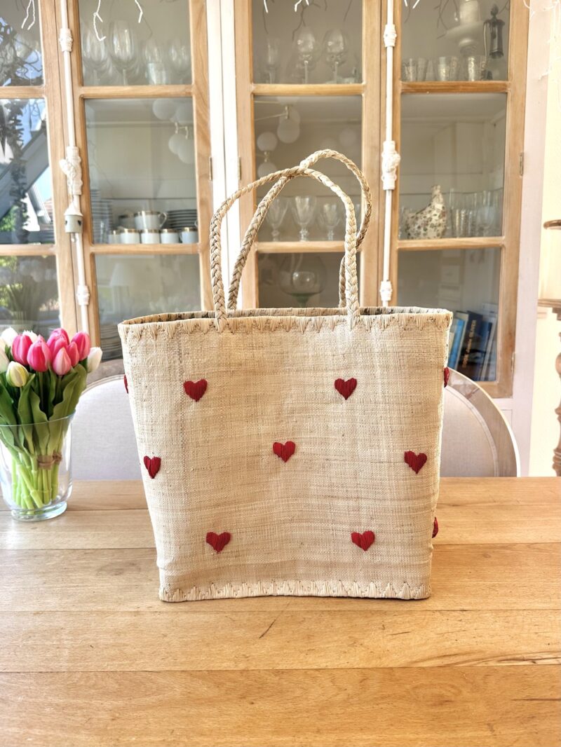 Panier en raphia tissé - Modèle LOVE ME
