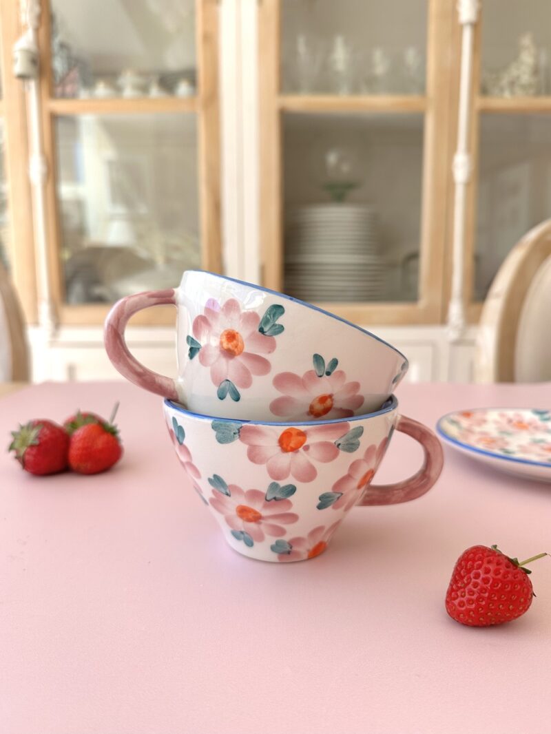 Tasse à thé artisanale en céramique – Modèle FLORA THÉ