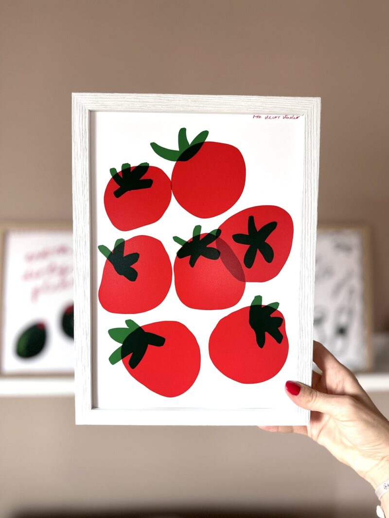 Affiche colorée - Modèle COEUR DE TOMATE - Sans cadre