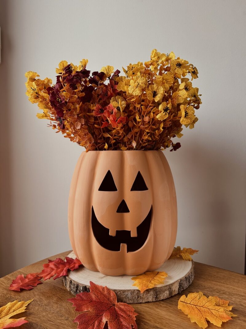 Vase citrouille d'halloween en terre cuite