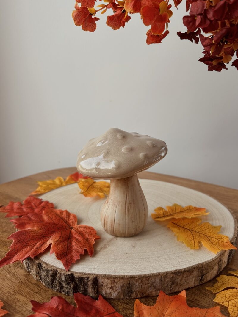 Champignon en céramique beige