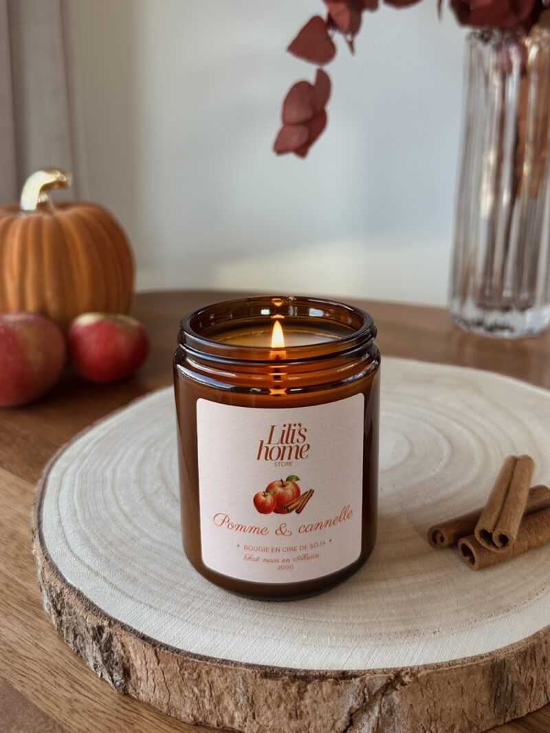 Bougie artisanale - Pomme & cannelle
